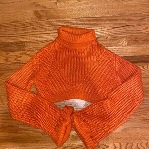 Hanifa Vibrant Orange Turtleneck Sweater